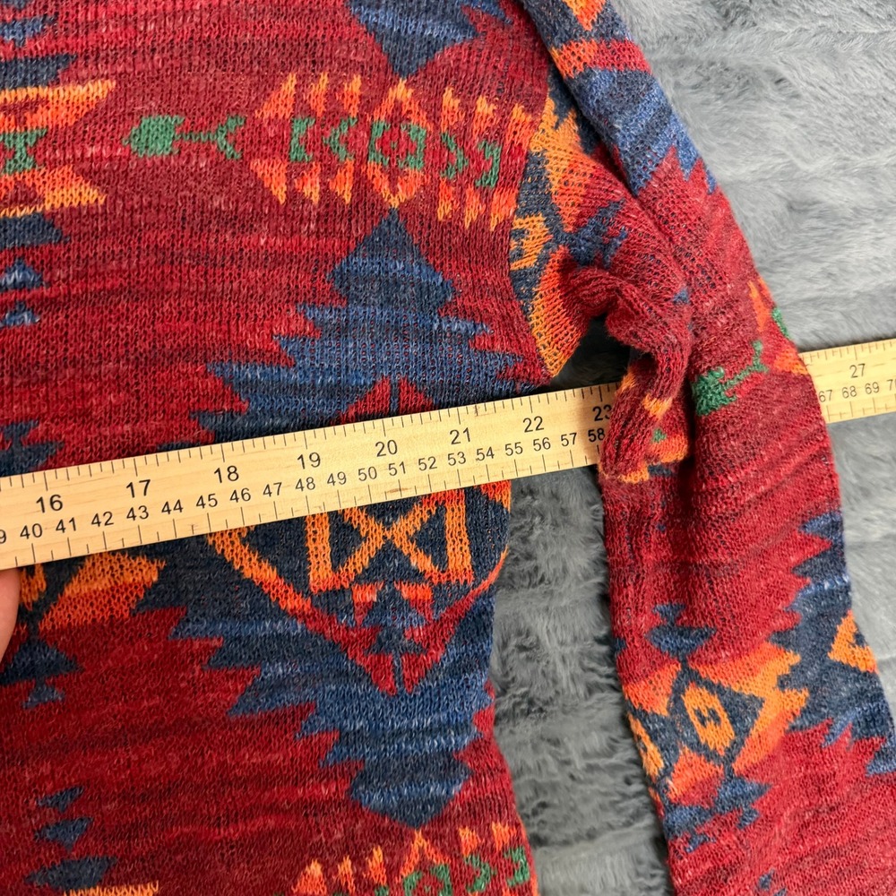 Denim & Supply Ralph Lauren Sweater Womens Medium Red Southwestern Cotton Knit - Picture 3 of 6